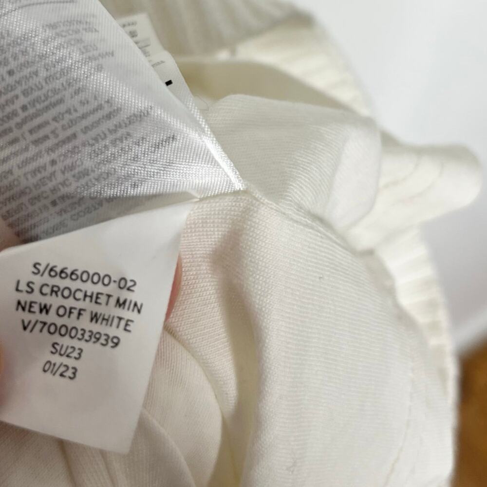 Gap Sleeveless Crochet Mini Dress Womens SP White Square Neck Cotton Minimalist - Picture 12 of 12